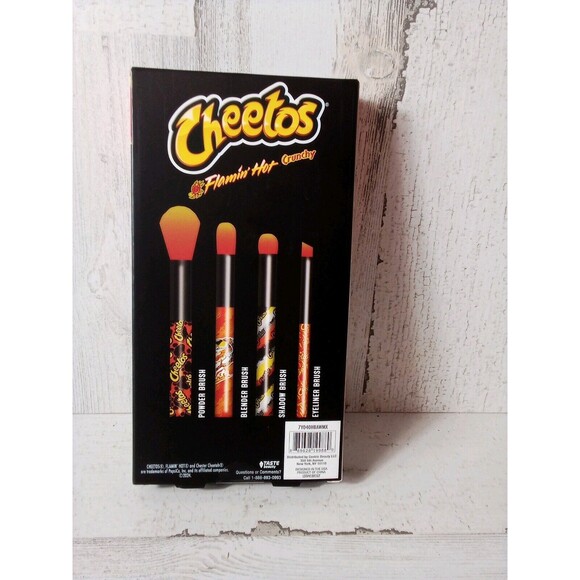 Cheetos Flaming Hot Crunchy Cosmetic Brush Set Contains Four Brushes Beauty - Picture 15 of 15